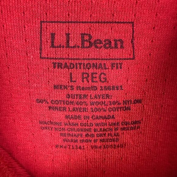 LL‎ Bean Henley 2 Layer Traditional Fit River Driver's 40% Wool Shirt Mens Large - Picture 4 of 7